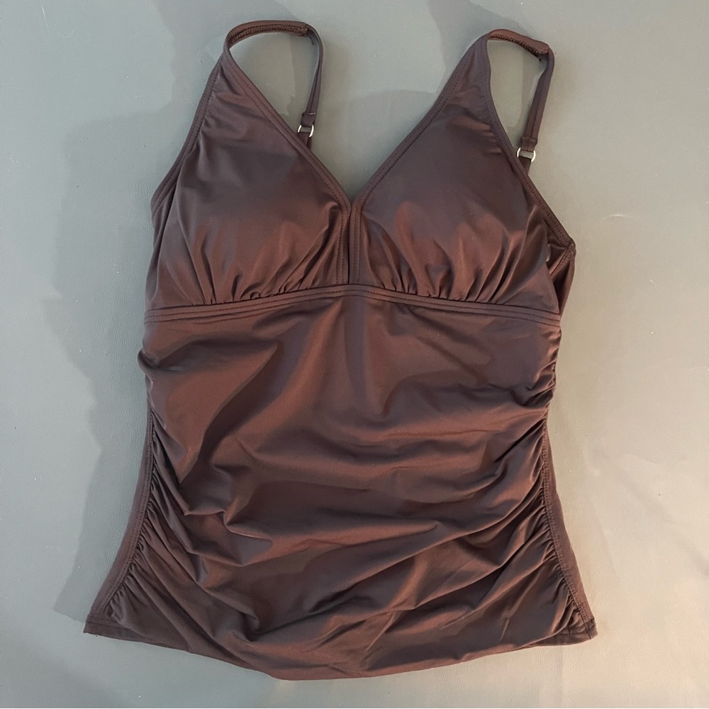 Tommy Bahama Tankini Swim Top Brown Floral